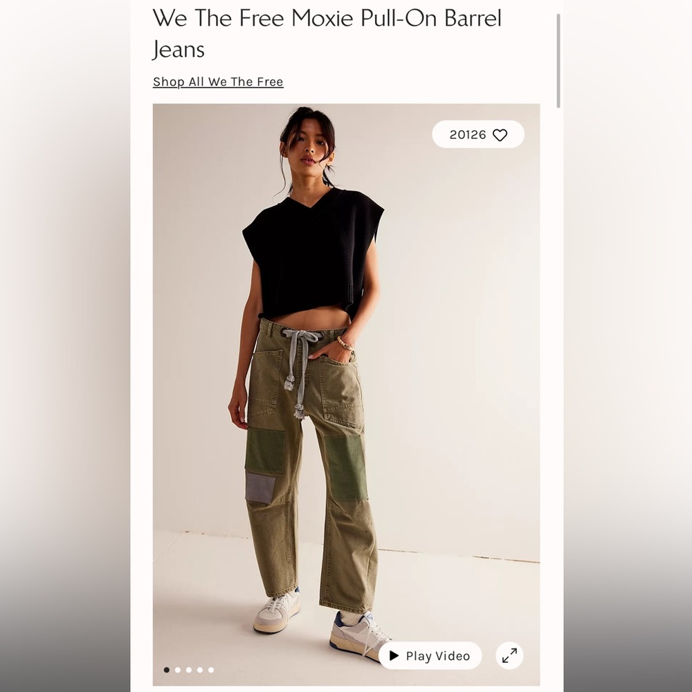 We The Free Moxie Pull-On Barrel Jeans. Size 26. NWT